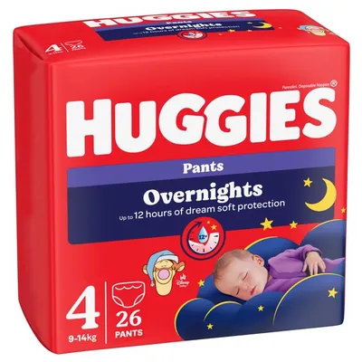 Підгузки-трусики Huggies Pants Overnights дитячі, нічні, розмір 4, 9-14 кг, 26 шт