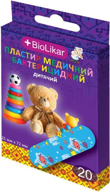 Пластырь бактерицидный Biolikar детский 2,5 см х 7,2 см, 20 штук