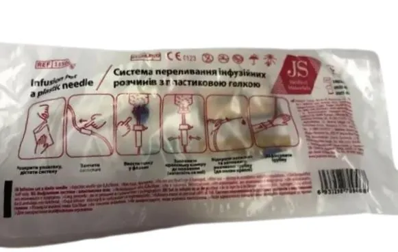 Система для вливання кровозамінників та інфузійних розчинів JS (ПР) стерильна з пласт. голкою, 1 штука