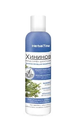 Шампунь для волосся Herbal Time Хініновий міцелярний, 200 мл
