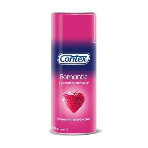 Гель-змазка інтимна Contex Romantic з ароматом полуниці (лубрикант), 100 мл
