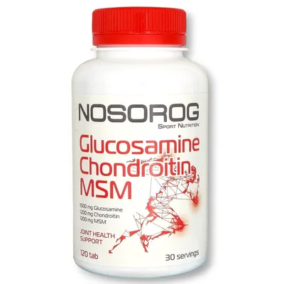 Глюкозамін, хондроїтин та МСМ Nosorog Glucosamine Chondroitin MSM, 120 таблеток