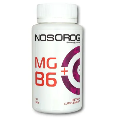 Магній та вітамін В6 Nosorog Mg + B6, 90 таблеток