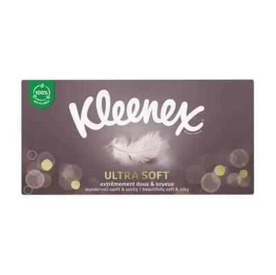 Салфетки косметические Kleenex Ultra Soft трехслойные в коробке, 64 шт