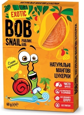 Конфеты Bob Snail Roll натуральные манго, 60 г