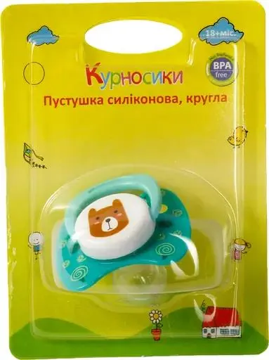 Пустушка силіконова Курносики 7215 кругла від 18 місяців, 1 шт