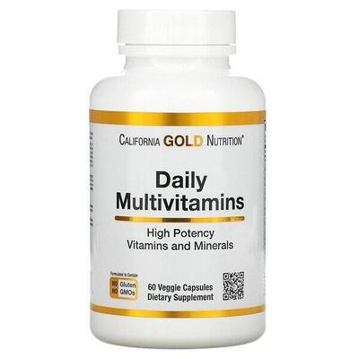 Мультивитамины для ежедневного приема California Gold Nutrition Daily Multivitamins капсулы №60