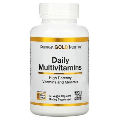Мультивітаміни та мінерали California Gold Nutrition Two-A-Day вег. капсули №60