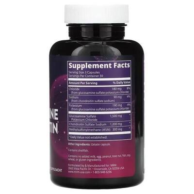 Глюкозамин и хондроитин с МСМ MRM Nutrition Glucosamin Chondroitin MSM капсулы №90