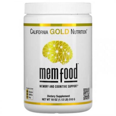 Мультивитамины для поддержки памяти и когнитивных функций California Gold Nutrition Mem Food порошок, 510 г