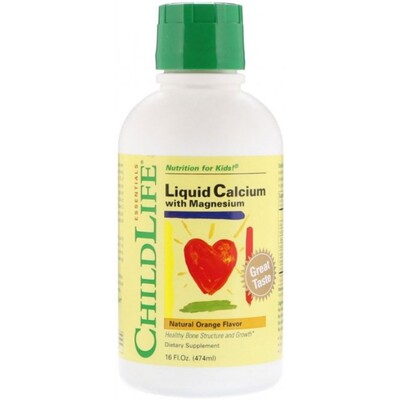 Кальций жидкий с магнием ChildLife Liquid Calcium with Magnesium со вкусом апельсина, 474 мл
