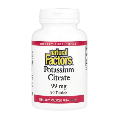 Калію цитрат Natural Factors Potassium Citrate 99 мг, 90 таблеток