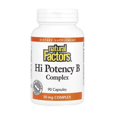 Комплекс вітамінів групи B Natural Factors Hi Potency B Complex 50 мг, 90 капсул