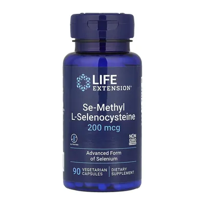 Се-метил-L-селеноцистеїн Life Extension Se-Methyl L-Selenocysteine 200 мкг, 90 вегетаріанських капсул