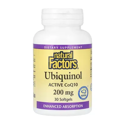 Убіхінол Natural Factors Ubiquinol 200 мг, 30 капсул