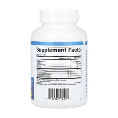Олія дикого лосося з Аляски Natural Factors Wild Alaskan Salmon Oil with Omega-3 1000 мг, 90 гелевих капсул