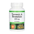 Куркума та бромелайн Natural Factors Turmeric & Bromelain 450 мг, 90 капсул
