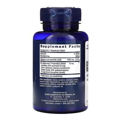 Вітамін С + біо-кверцетин Life Extension Vitamin C and Bio-Quercetin, 60 вегетаріанських таблеток