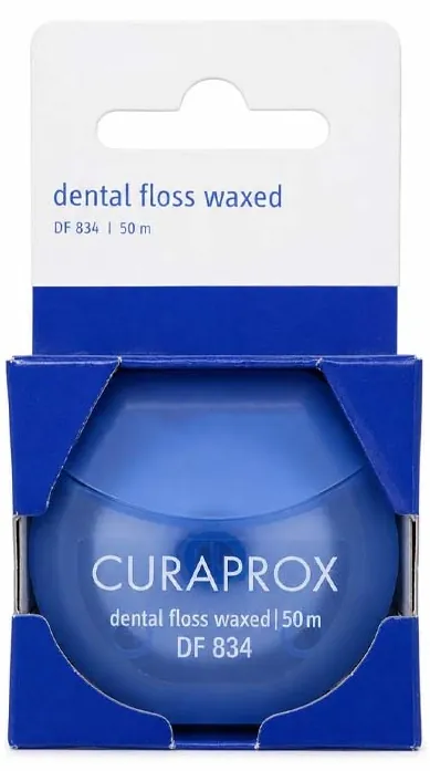 Зубна нитка Curaprox вощена з ароматом м'яти 50 м