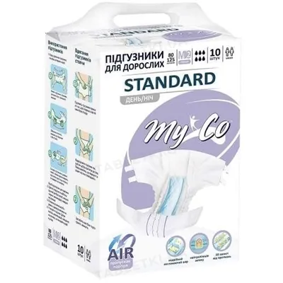 Підгузки для дорослих MyCo Standard, розмір M/2,10 штук