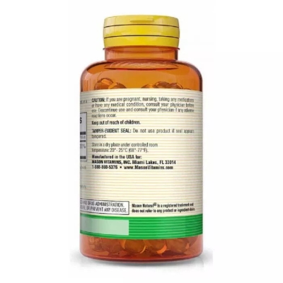 Витамин Е 90 мг Mason Natural Vitamin E 200IU, 100 гелевых капсул
