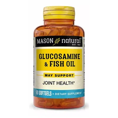 Глюкозамін та риб'ячий жир Mason Natural Glucosamine & Fish Oil, 90 гелевих капсул