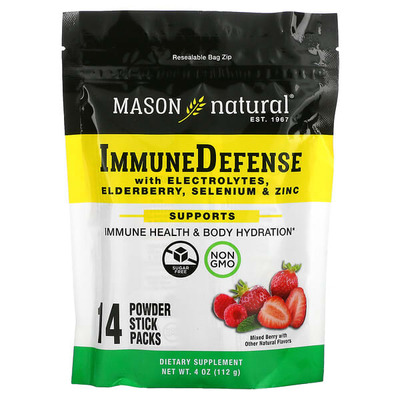 Иммунная защита Mason Natural Immune Defense вкус ягод, 14 стиков по 8 г