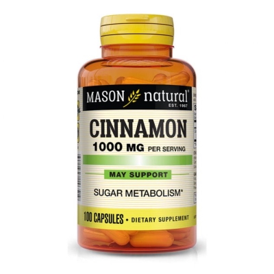 Корица 1000 мг Mason Natural Cinnamon, 100 капсул