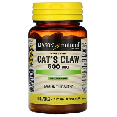 Кошачий коготь 500 мг Mason Natural Cat's Claw, 60 капсул