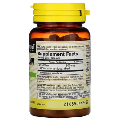 Котячий кіготь 500 мг Mason Natural Cat's Claw, 60 капсул