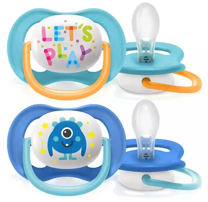 Пустушка силіконова Philips Avent Ultra Air SCF080/10 ортодонтична, 6-18 місяців, 2 шт
