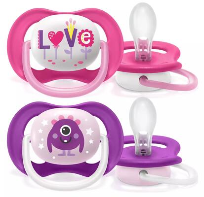 Пустышка силиконовая Philips Avent Ultra Air SCF080/10 ортодонтическая, 6-18 месяцев, 2 шт