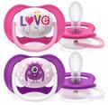 Пустышка силиконовая Philips Avent Ultra Air SCF080/10 ортодонтическая, 6-18 месяцев, 2 шт