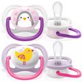 Пустушка силіконова Philips Avent Ultra Air Animal SCF080/11 ортодонтична, 0-6 місяців, 2 шт