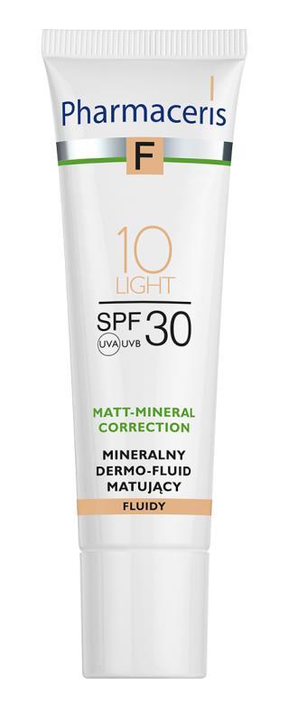 Флюїд для обличчя Pharmaceris F SPF30 мінеральний матуючий тон 10 Light світлий, 30 мл
