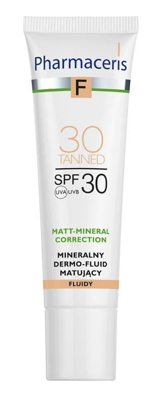 Флюїд для обличчя Pharmaceris F SPF30 мінеральний матуючий тон 30 Tanned засмага, 30 мл