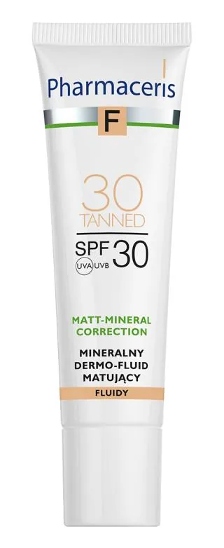 Флюїд для обличчя Pharmaceris F SPF30 мінеральний матуючий тон 30 Tanned засмага, 30 мл