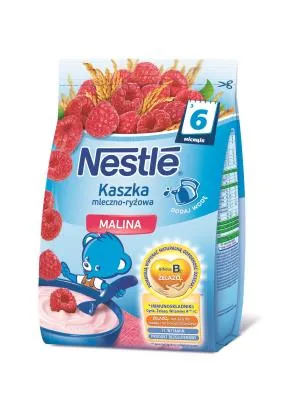 Каша молочна Nestle рисова з малиною, з 6 місяців, 230 г