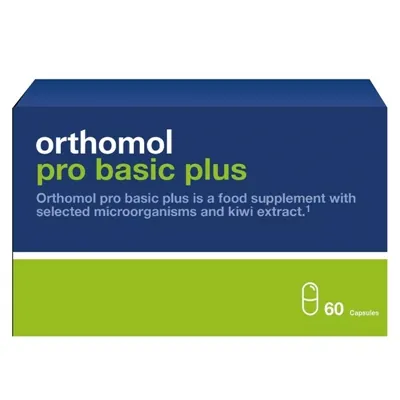 Ортомол Pro Basic Plus для оптимізації роботи ШКТ капсули, курс 30 днів