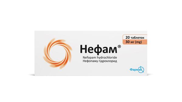 Нефам таблетки, п/плен. обол. по 30 мг №20 (10х2)
