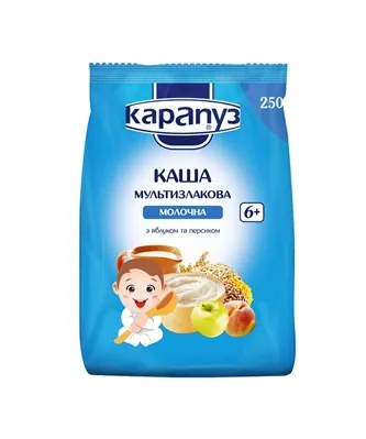 Каша молочна Карапуз Мультизлакова з яблуком і персиком, з 6 місяців, 250 г