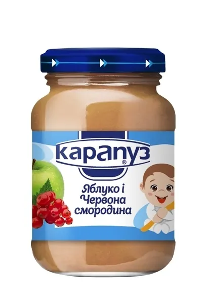 Пюре фруктове Карапуз Яблуко і червона смородина, 200 г