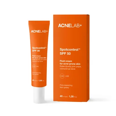 Крем-флюїд для обличчя Acnelab+ Spotcontrol SPF50 для шкіри схильної до акне, 40 мл
