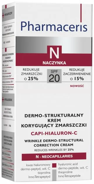Крем для обличчя Pharmaceris N Capi-Hialuron-C SPF20 дермаструктуруючий коригуючий зморшки, 50 мл