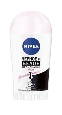 Дезодорант-антиперспирант стик Nivea Черное и Белое Невидимый Clear 48h (82236), 40 мл
