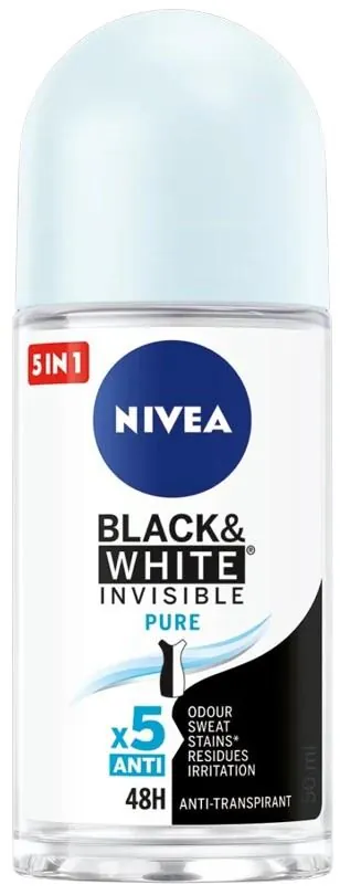 Дезодорант-антиперспірант кульковий Nivea Black & White Invisible Pure Чорне та Біле Невидимий Pure 48h (82234), 50 мл