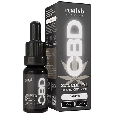 Олія CBD 20% Restlab зі смаком кокосу краплі, 10 мл