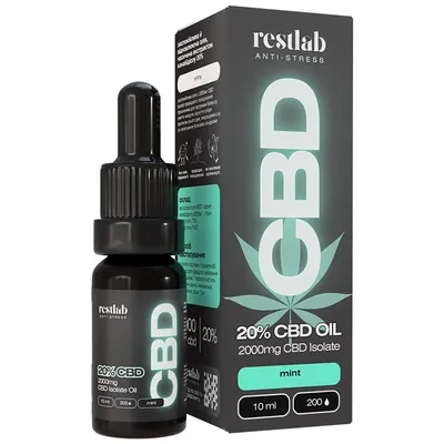 Олія CBD 20% Restlab зі смаком м'яти краплі, 10 мл