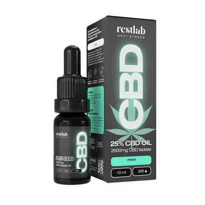 Олія CBD 25% Restlab зі смаком м'яти краплі, 10 мл