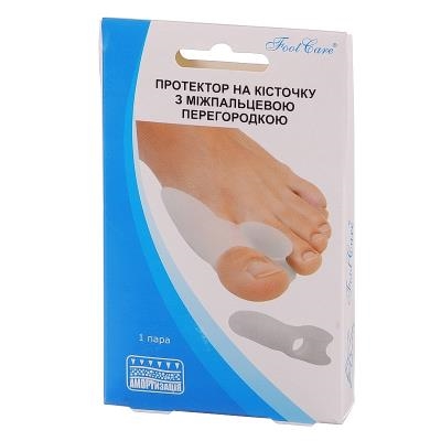 Протектор на косточку Foot Care GB-02 с межпальцевой перегородкой, гелевый, размер L (39-46)